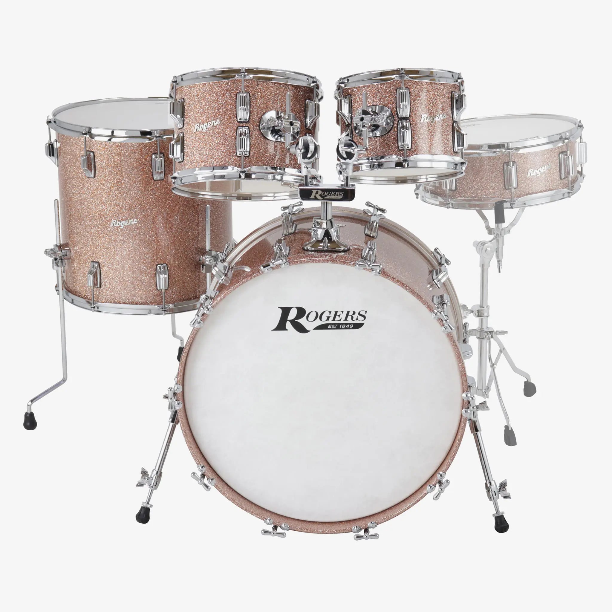 ~NEW!~ Rogers Powertone Series 4-Piece 10/12/14/20 Fusion Drum Kit Set in Champagne Sparkle (SAVE OVER $685!)